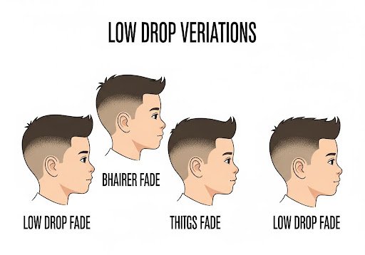 Low Drop Fade with Mini Designs